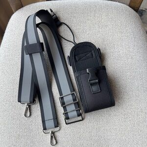 Black and Gray Men's Bag with Adjustable Strap